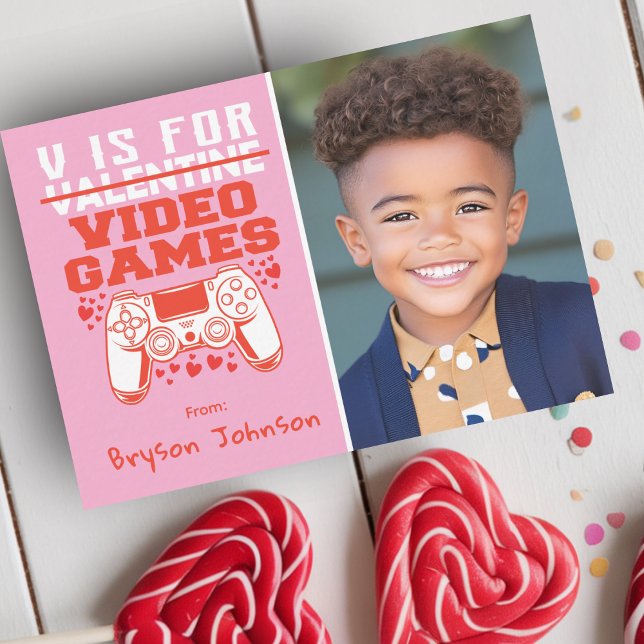 Carte De Correspondance Gamer Photo Classroom Valentines Day Card (Gamer Photo Classroom Valentines Day Card)