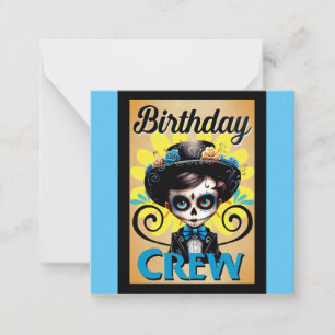 Carte De Correspondance Garçon d'anniversaire Crâne de Sucre