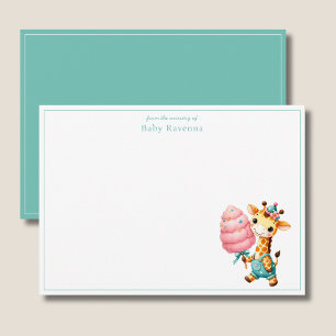 Carte De Correspondance Garçon Girafe au Caramel Merci