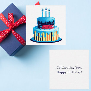 Carte De Correspondance Gâteau d'anniversaire fantaisiste coloré moderne 