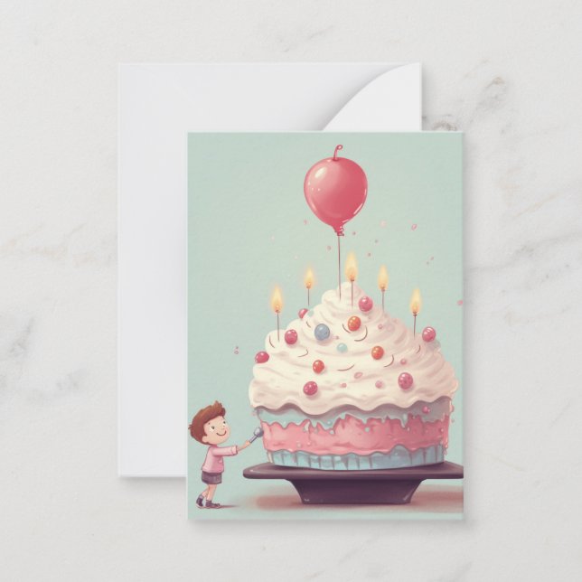 Carte De Correspondance Gâteau d'anniversaire, glace, anniversaire (Devant)
