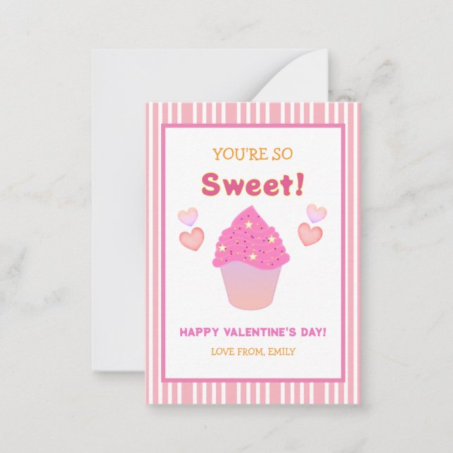 Carte De Correspondance Gâteau rose Saint-Valentin Vous êtes si doux (Devant)