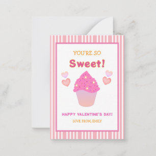 Carte De Correspondance Gâteau rose Saint-Valentin Vous êtes si doux