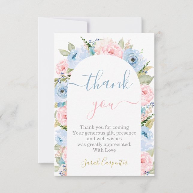 Carte De Correspondance Genre Reveal Arch Merci Note Card (Devant)