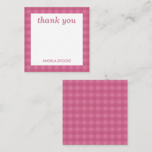 Carte De Correspondance Gingham Rose Personnalisé