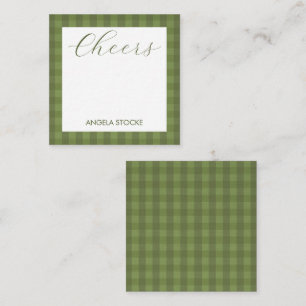 Carte De Correspondance Gingham Vert Personnalisé