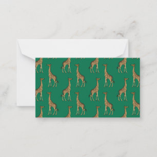 Carte De Correspondance Girafe Mammifère Vert Emeraude Animal Sauvage Afri