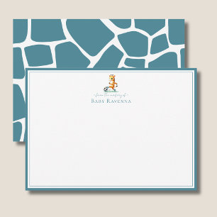 Carte De Correspondance Girafe peau de sarcelle océanique pour la nouvelle