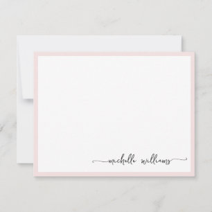 Carte De Correspondance Girl Blush élégant Monogramme Nom Signature Script