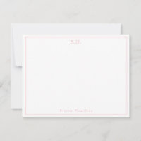 Girl Blush rose Magenta Monogramme Nom Minimaliste