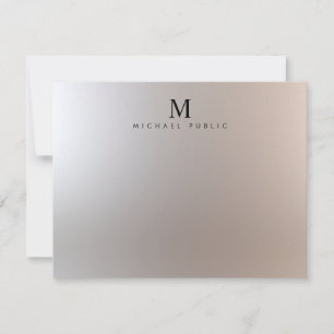 Carte De Correspondance Glamor Silver Custom Modern Élégant Monogramme