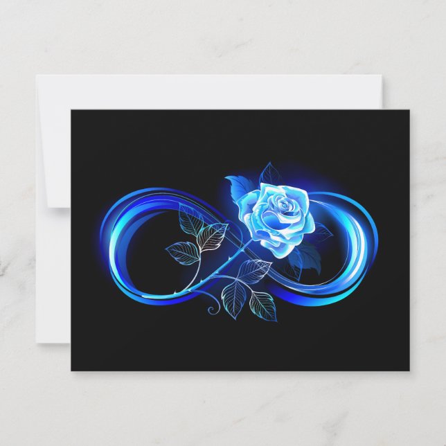 Carte De Correspondance Glowing infinity with blue rose (Devant)