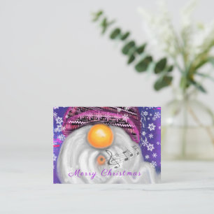 Carte De Correspondance Gnome au chapeau violet chante une chanson de Noël