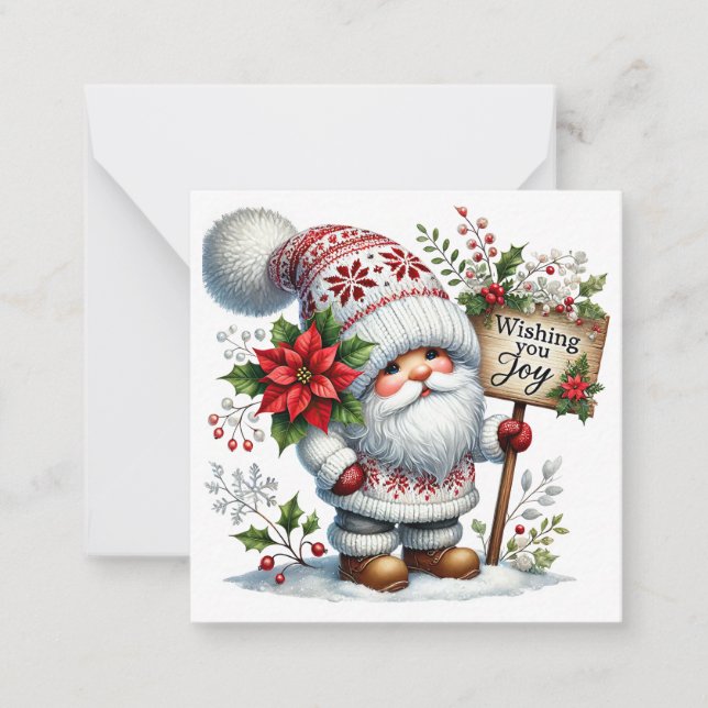 Carte De Correspondance Gnome de Noël mignon (Devant)