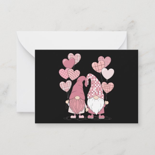 Carte De Correspondance Gnomes de la Saint-Valentin à carreaux de buffle r (Devant)
