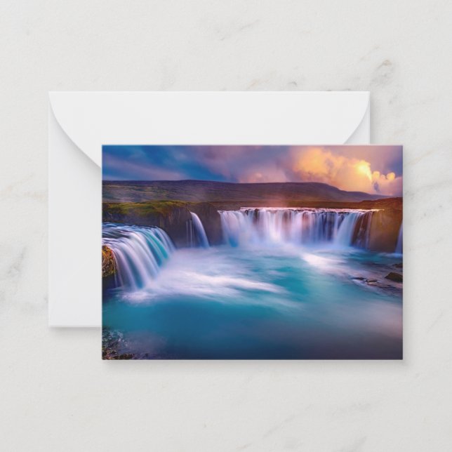 Carte De Correspondance Godafoss, chutes d'Islande (Devant)