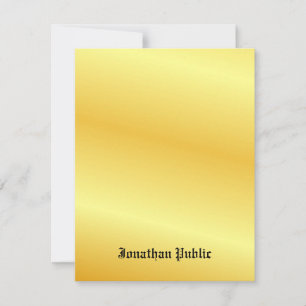 Carte De Correspondance Gold Look Calligraphie Monogramme Personnalisé