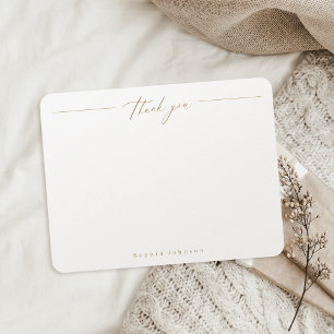 Carte De Correspondance Gold Minimal merci papeterie personnalisée