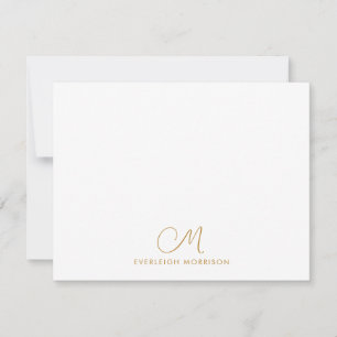 Carte De Correspondance Gold Script Monogramme Stationterie moderne