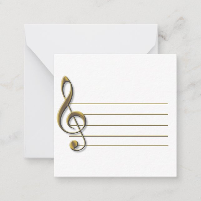 Carte De Correspondance Gold Treble Clef (Devant)