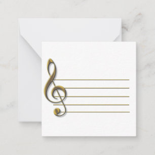 Carte De Correspondance Gold Treble Clef