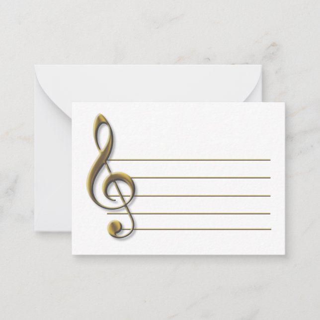 Carte De Correspondance Gold Treble Clef (Devant)