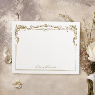 Carte De Correspondance Gold Vintage Classy Script Papeterie personnalisée