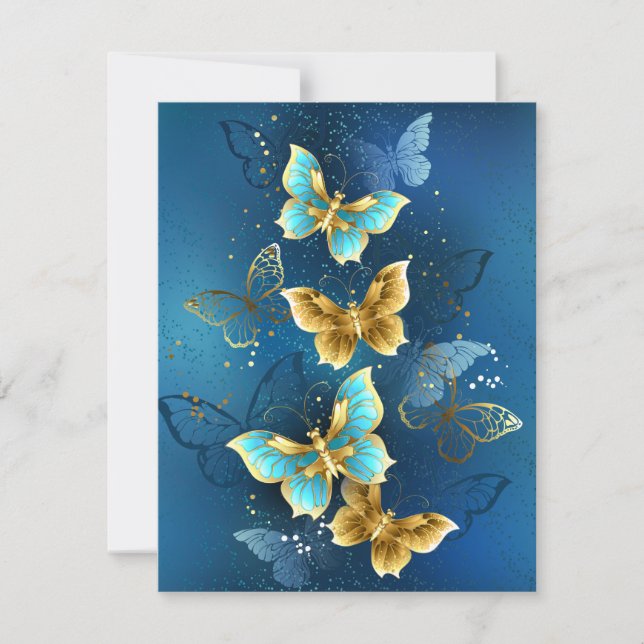 Carte De Correspondance Golden butterflies (Devant)