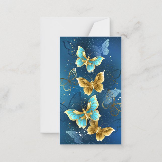 Carte De Correspondance Golden butterflies (Devant)