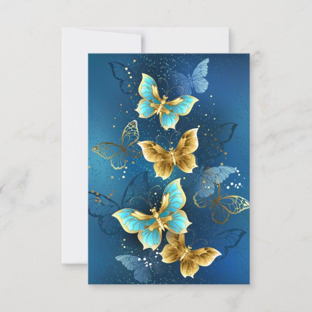 Carte De Correspondance Golden butterflies (Devant)