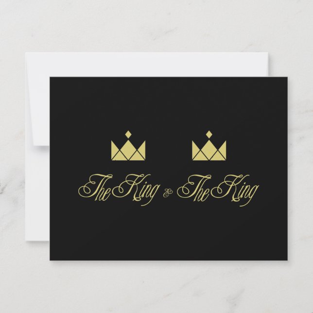 Carte De Correspondance Golden King Crowns for Gay Wedding (Devant)