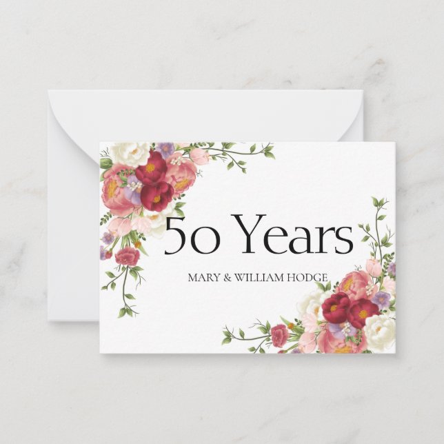 Carte De Correspondance "Golden Memories : Celebrating 50 Years of Love" (Devant)