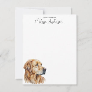 Carte De Correspondance Golden Retriever Chien Aquarelle moderne Personnal