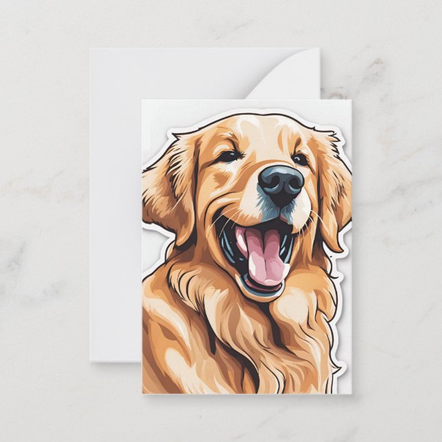 Carte De Correspondance Golden Retriever | Message vierge (Devant)