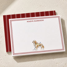 Goldendoodle de Noël rayé bordeaux prépa