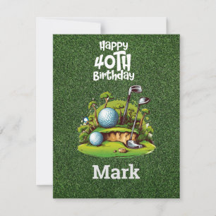 Carte De Correspondance Golf 40e anniversaire Golfday Années d'être génial
