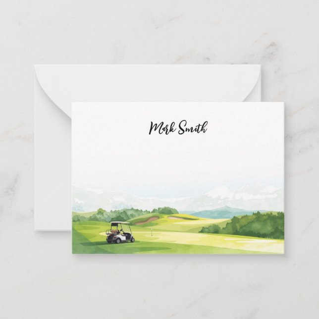 Carte De Correspondance Golf avec Nom pour golfeur (Devant)