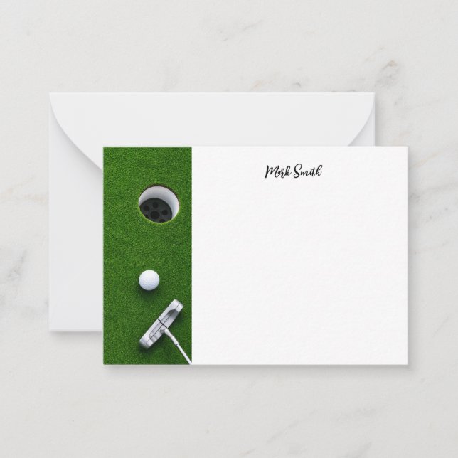 Carte De Correspondance Golf avec nom pour golfeur  (Devant)
