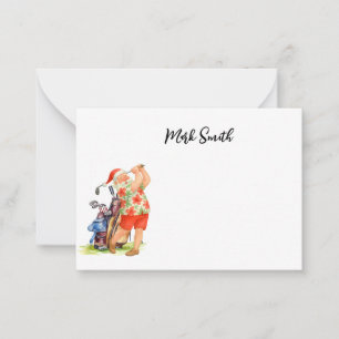 Carte De Correspondance Golfeur Père Noël pour Noël