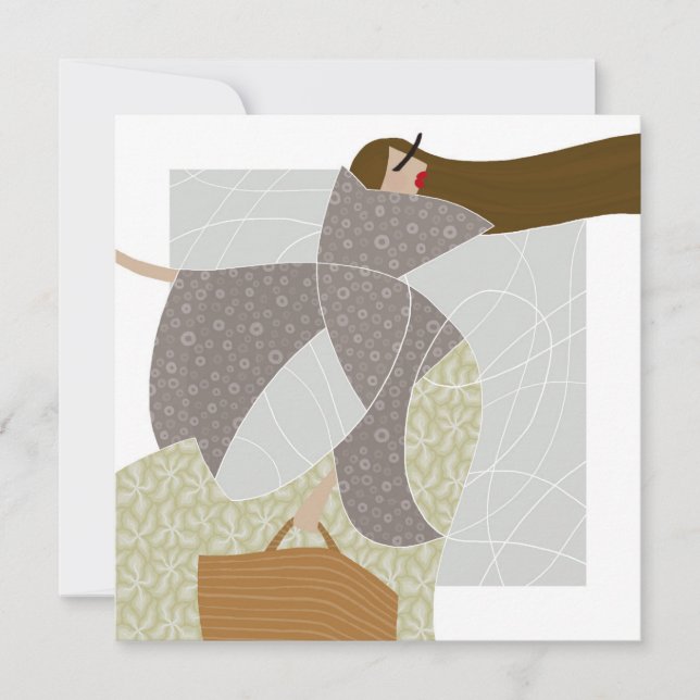 Carte De Correspondance Grace in Chaotic Currents Glam Fashion Art Card (Devant)