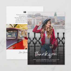 Carte De Correspondance Graduation 2024 Photo Graduate Script Merci