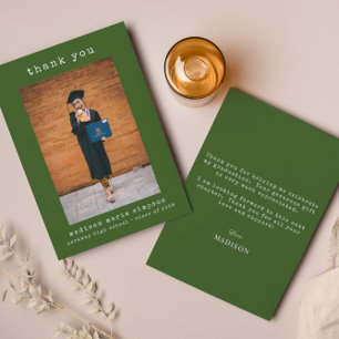 Carte De Correspondance Graduation Photo Minimaliste Merci simple
