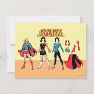 Carte De Correspondance Graphique de poupée en papier supergirl