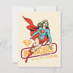 Carte De Correspondance Graphique rétro-invincible Supergirl