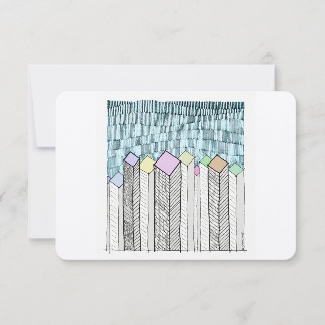 Carte De Correspondance Gratte-ciel schématique (Devant)