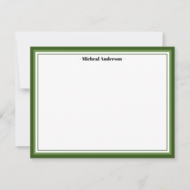 Carte De Correspondance Green Border Classic Personnalisé (Devant)