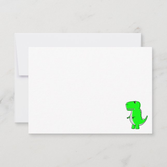 Carte De Correspondance Green Dinosaur Drawing Custom Blank (Devant)
