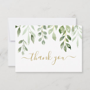 Carte De Correspondance Greenery feuille merci Note Card