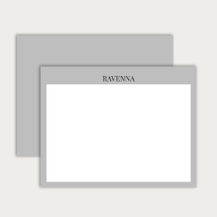 Carte De Correspondance Greige Luxe Serif Nom Personnalisé Personnalisé