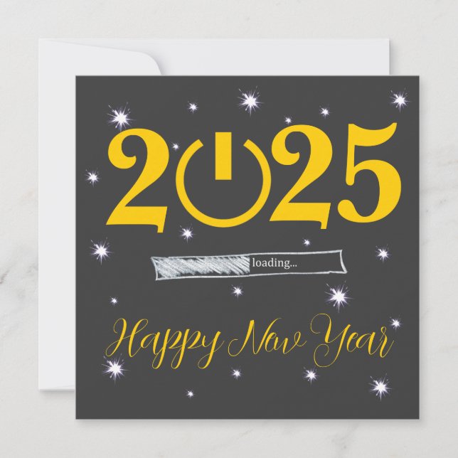 Carte De Correspondance Grey Card  Happy new Year (Devant)